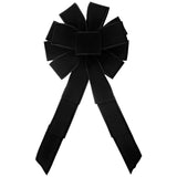 Wired Indoor Outdoor Black Velvet Bow (2.5"ribbon~10"Wx20"L)