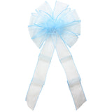 Wired Light Blue Chiffon Sheer Bows (2.5"ribbon~10"Wx20"L)