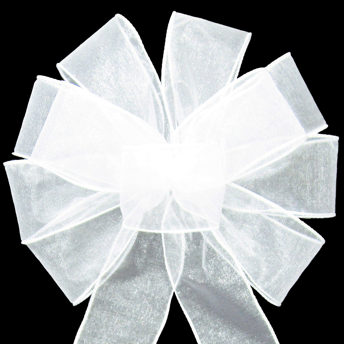 Wired White Chiffon Sheer Bows (2.5