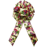 Fall Wreath Bows - Wired Harvest Purple Grapes Bows (2.5"ribbon~8"Wx16"L)