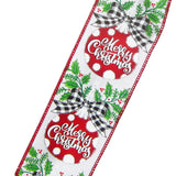 Christmas Ribbon - Wired Merry Christmas Ornaments Ribbon (#40-2.5"Wx10Yards)