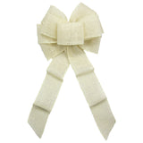 Wired Burlap Bows - Wired Gunnysack Ivory Burlap Bow (2.5"ribbon~8"Wx16"L)