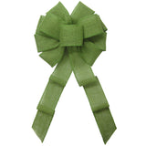 Burlap Wreath Bows - Wired Gunnysack Moss Green Burlap Bow (2.5"ribbon~10"Wx20"L)