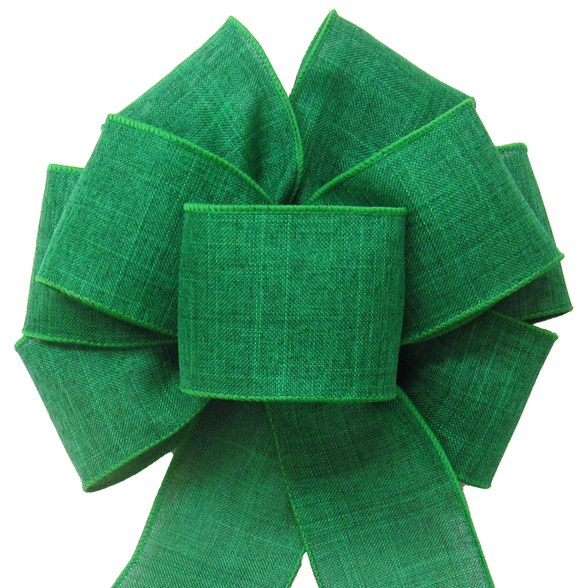 Natural Bows - Linen Bows - Wired Moss Green Linen Bow 6 Inch