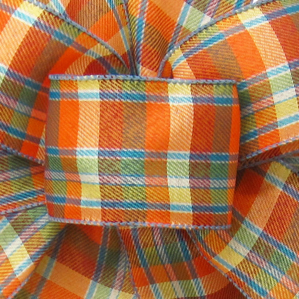 Wired Fall Ribbon - Wired Scarecrow Plaid Ribbon (#40-2.5"Wx10Yards)