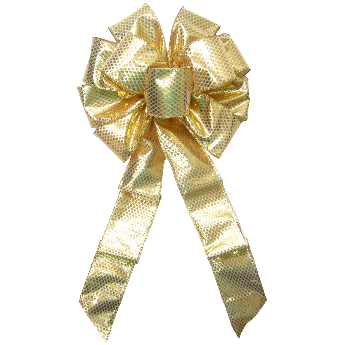 10 Metallic Gold Wired Wreath Bow