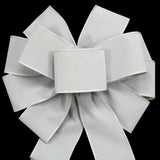 Wired Indoor Outdoor Pewter Gray Velvet Bow (2.5"ribbon~10"Wx20"L) - Alpine Holiday Bows