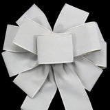 Wired Indoor Outdoor Pewter Gray Velvet Bow (2.5"ribbon~10"Wx20"L) - Alpine Holiday Bows