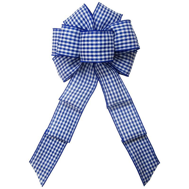 Checkerboard Ribbon, Navy Blue and White Checkered Ribbon 7/8 Inch