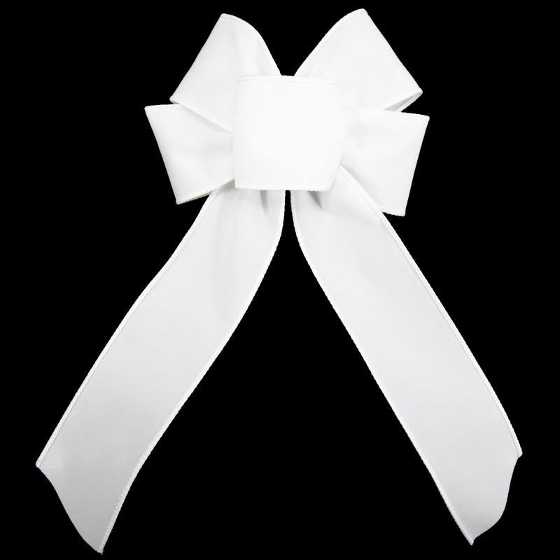 Hand tied Bows - Wired Indoor Outdoor Black Velvet Bow 10 Inch