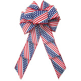 Patriotic Wreath Bows - Wired Old Glory Patriotic Bows (2.5"ribbon~8"Wx16"L)