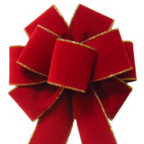 Wired Indoor Outdoor Berry Red Velvet Bow (2.5"ribbon~8"Wx16"L) - Alpine Holiday Bows