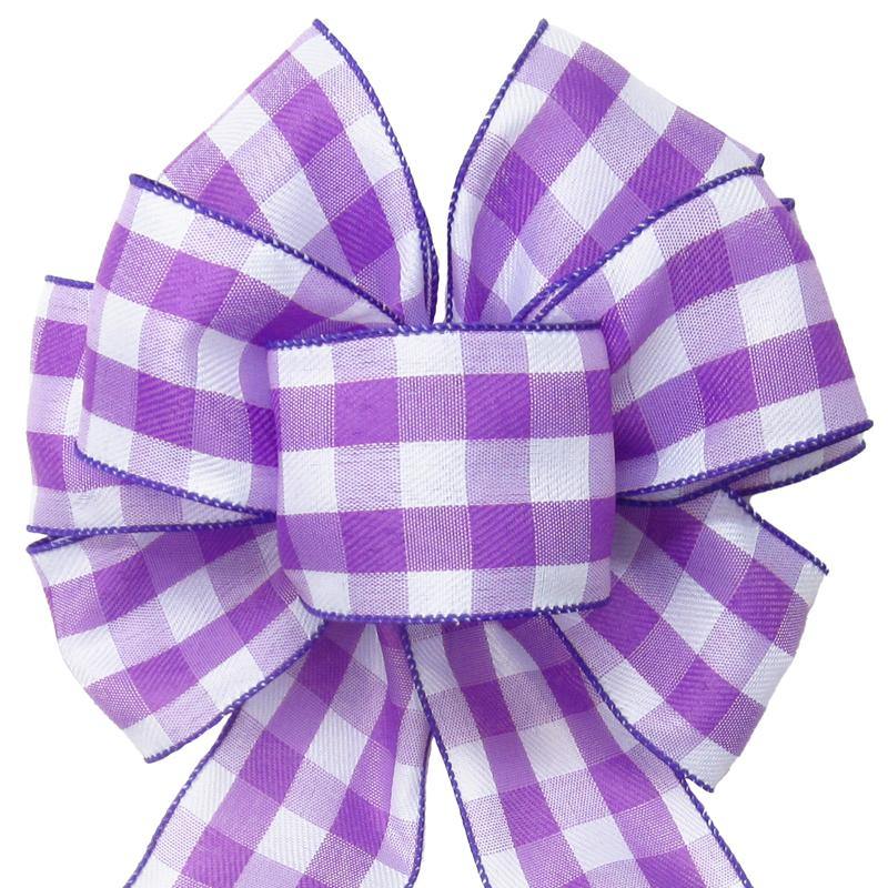 1'' Wide Purple and White Checkered Ribbon, Cotton Selling Per Roll/ 2 –  World Trimmings