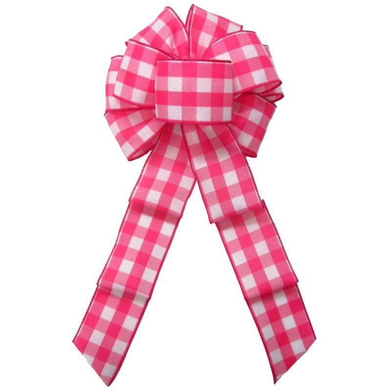 2.5 Buffalo Check Plaid Ribbon: Pink & White (50 Yards) [841-40-206] 