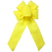 Wired Yellow Linen Bow (2.5"ribbon~6"Wx10"L) - Alpine Holiday Bows