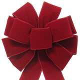 Wired Indoor Outdoor Berry Red Velvet Bow (2.5"ribbon~10"Wx20"L)