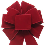 Wired Indoor Outdoor Berry Red Velvet Bow (2.5"ribbon~8"Wx16"L)