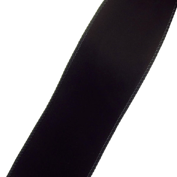 Wired Indoor Outdoor Black Velvet Ribbon #40 - 2.5W x 10Yards