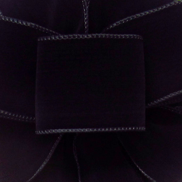 Wired Indoor Outdoor Black Velvet Ribbon #40 - 2.5W x 10Yards