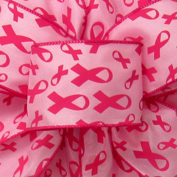 Wired Pink Breast Cancer Awareness Ribbon (#40-2.5"Wx10Yards)