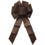 Wired Outdoor Brown Flower Embossed Waterproof Bow (2.5"ribbon~8"Wx16"L)