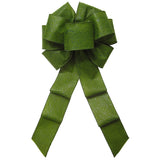 Wired Outdoor Moss Green Flower Embossed Waterproof Bow (2.5"ribbon~8"Wx16"L)