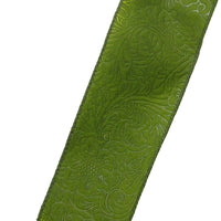 Wired Outdoor Moss Green Floral Breeze Ribbon (#40-2.5"Wx10Yards)