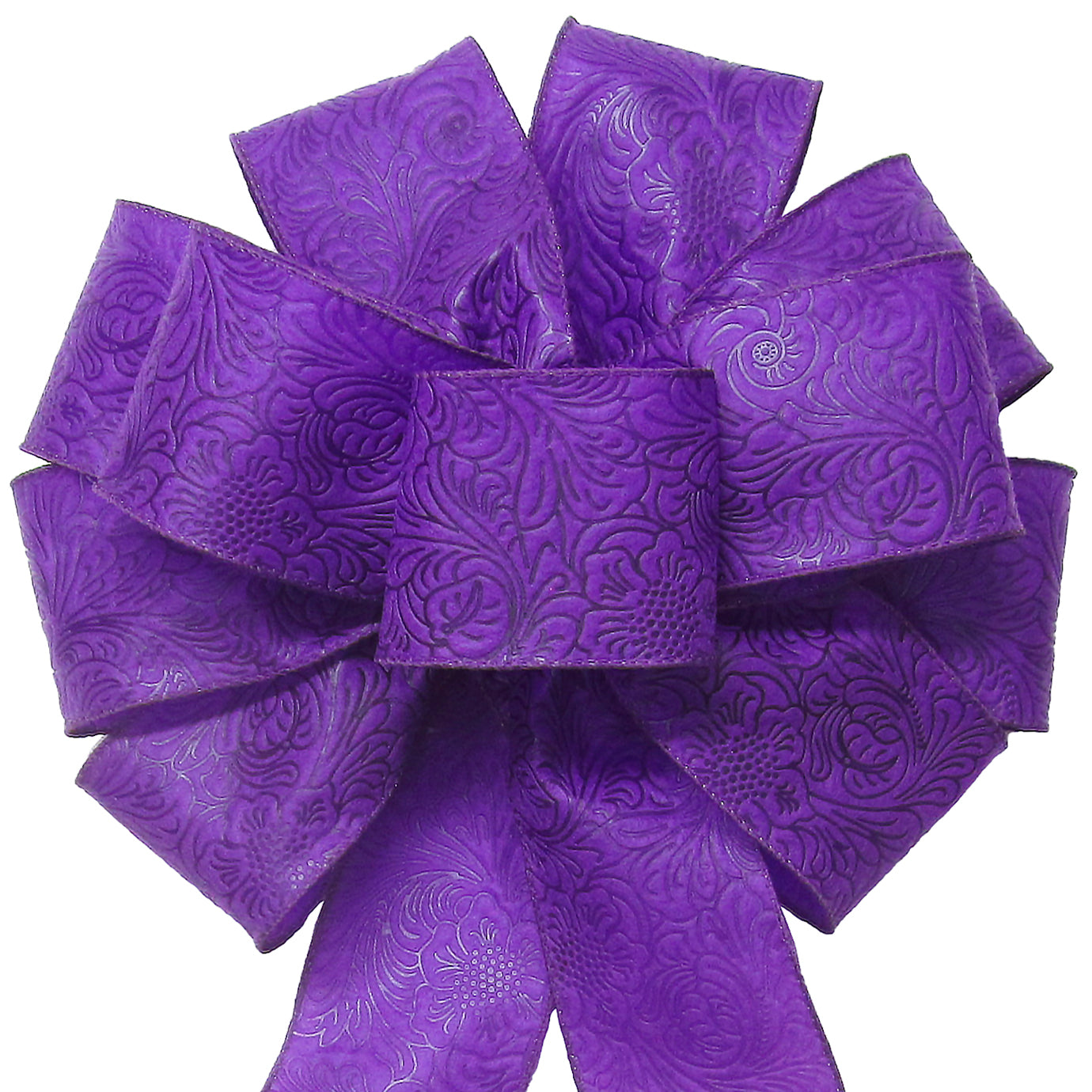 バレエ type L long ribbon / Joy flower purple Outdoor Bows - Wired Purple Floral Embossed Outdoor Wreath