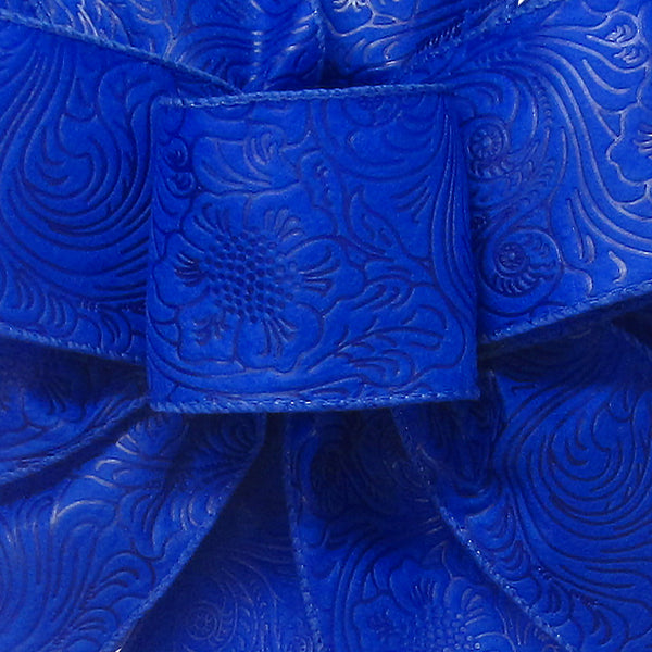 Wired Outdoor Blue Floral Breeze Ribbon (#40-2.5"Wx10Yards)