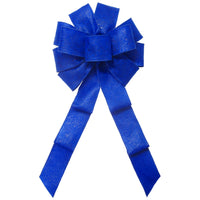 Wired Outdoor Blue Flower Embossed Waterproof Bow (2.5"ribbon~10"Wx20"L)