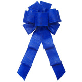 Wired Outdoor Blue Flower Embossed Waterproof Bow (2.5"ribbon~8"Wx16"L)