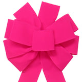 Wired Indoor Outdoor Bright Pink Velvet Bow (2.5"ribbon~10"Wx20"L)
