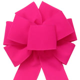 Wired Indoor Outdoor Bright Pink Velvet Bow (2.5"ribbon~8"Wx16"L)