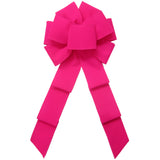 Wired Indoor Outdoor Bright Pink Velvet Bow (2.5"ribbon~8"Wx16"L)