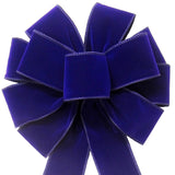 Wired Indoor Outdoor Bright Purple Velvet Bow (2.5"ribbon~10"Wx20"L)