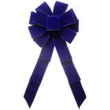 Wired Indoor Outdoor Bright Purple Velvet Bow (2.5"ribbon~10"Wx20"L)