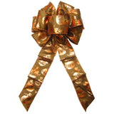 Fall Wreath Bows - Wired Bronzed Copper Pumpkins Fall Bows (2.5"ribbon~8"Wx16"L)