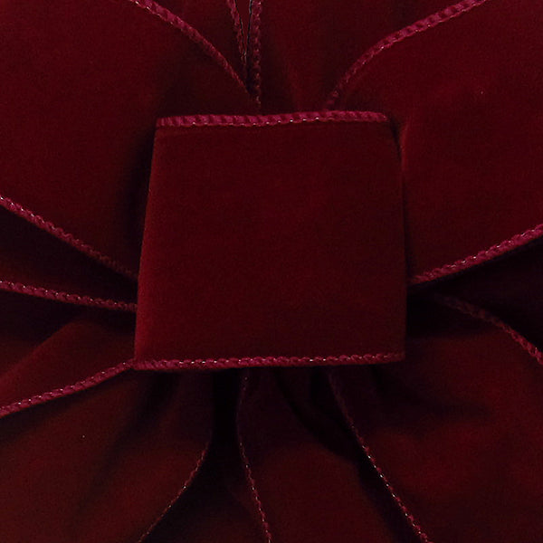 Wired Indoor Outdoor Burgundy Velvet Ribbon (#40-2.5"Wx10Yards)