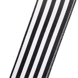 Wired Wide Cabana Stripes Black & White Ribbon (#40-2.5"Wx10Yards)