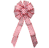 Christmas Bows - Wired Candy Cane Glitter Stripes Bow (2.5"ribbon~10"Wx20"L)