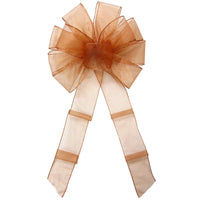 Wired Sheer Bows - Wired Copper Chiffon Sheer Bows (2.5"ribbon~10"Wx20"L)