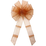 Wired Sheer Bows - Wired Copper Chiffon Sheer Bows (2.5"ribbon~10"Wx20"L)