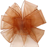Wired Sheer Bows - Wired Copper Chiffon Sheer Bows (2.5"ribbon~8"Wx16"L)