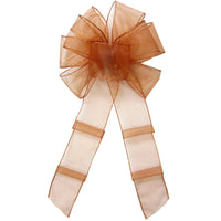 Wired Chiffon Bows - Wired Copper Chiffon Sheer Bows (2.5"ribbon~8"Wx16"L)