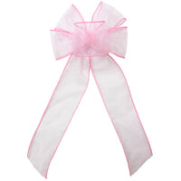 Wired Light Pink Chiffon Sheer Bows (2.5"ribbon~6"Wx10"L)