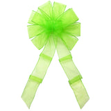 Wired Lime Green Chiffon Sheer Bows (2.5"ribbon~10"Wx20"L)