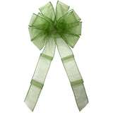 St Patrick's Day Sheer Bows - Wired Moss Green Chiffon Sheer Bows (2.5"ribbon~10"Wx20"L)