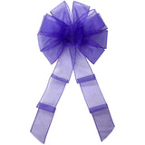 Wired Chiffon Bows - Wired Purple Chiffon Sheer Bows (2.5"ribbon~10"Wx20"L)