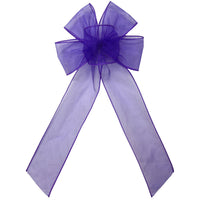 Wired Sheer Bows - Wired Purple Chiffon Sheer Bows (2.5"ribbon~6"Wx10"L)