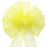 Wired Yellow Chiffon Sheer Bows (2.5"ribbon~10"Wx20"L)